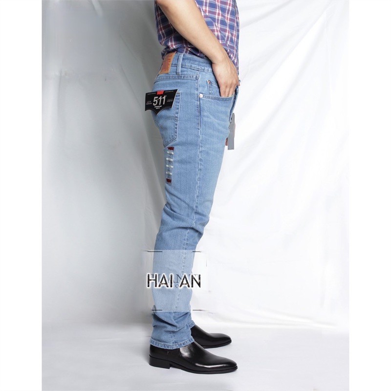 Quần jean nam xanh sáng 511- ống đứng -jean co giản | BigBuy360 - bigbuy360.vn