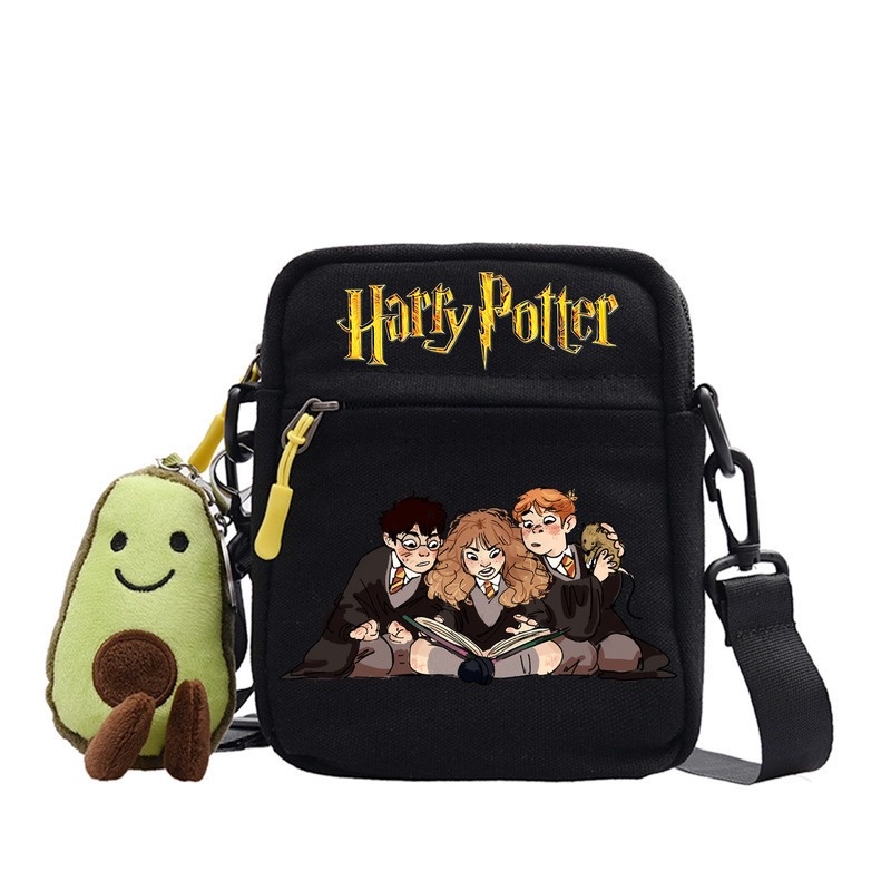 Túi Vải Canvas Đeo Chéo In Hình Harry Potter Thời Trang