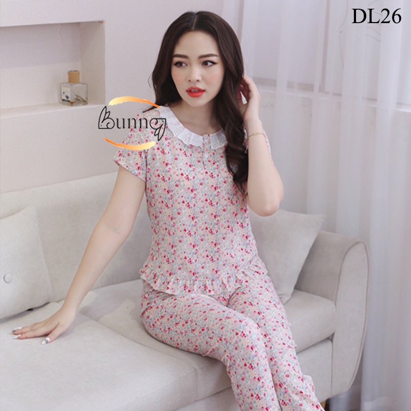QUẦN ÁO MẶC NHÀ CHẤT LIỆU LỤA HÀN, ĐỒ MẶC NHÀ SAU SINH FOM DÁNG ĐẸP HỌA TIẾT HOA LÁ XINH | BigBuy360 - bigbuy360.vn