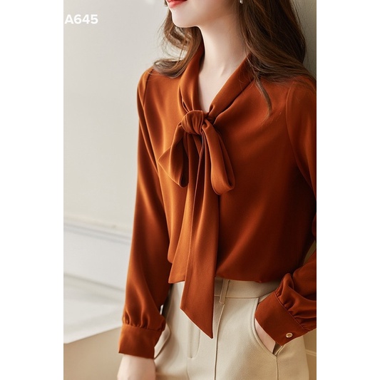 Áo sơmi cột nơ xuất xịn