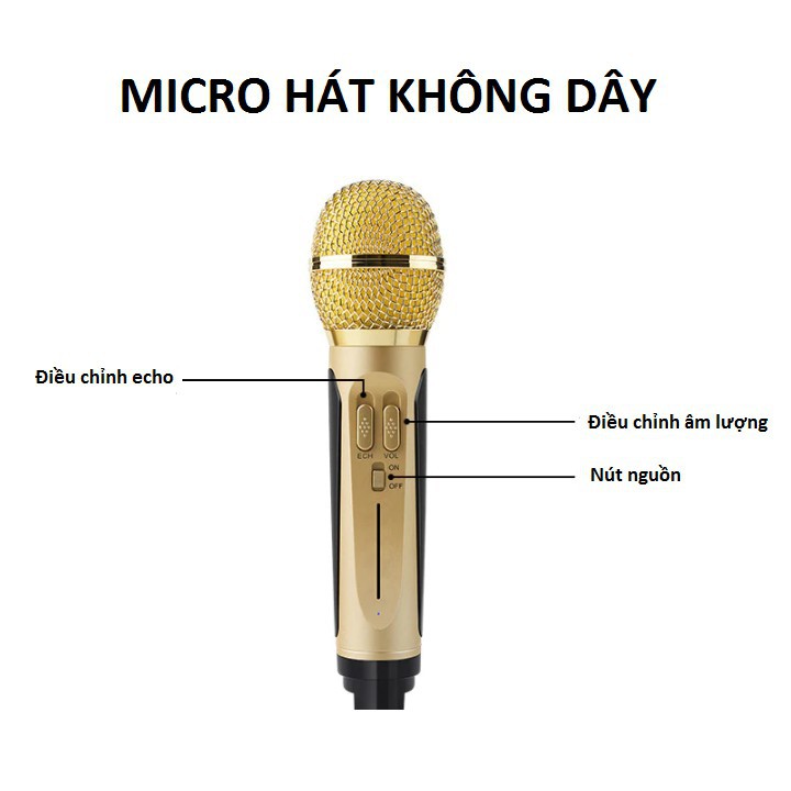 [Mã ELHACE giảm 4% đơn 300K] Loa karaoke mini di động SD-306 loa hát âm lớn, hát karaoke hay/Tặng Kèm 2 Mic Không Dây