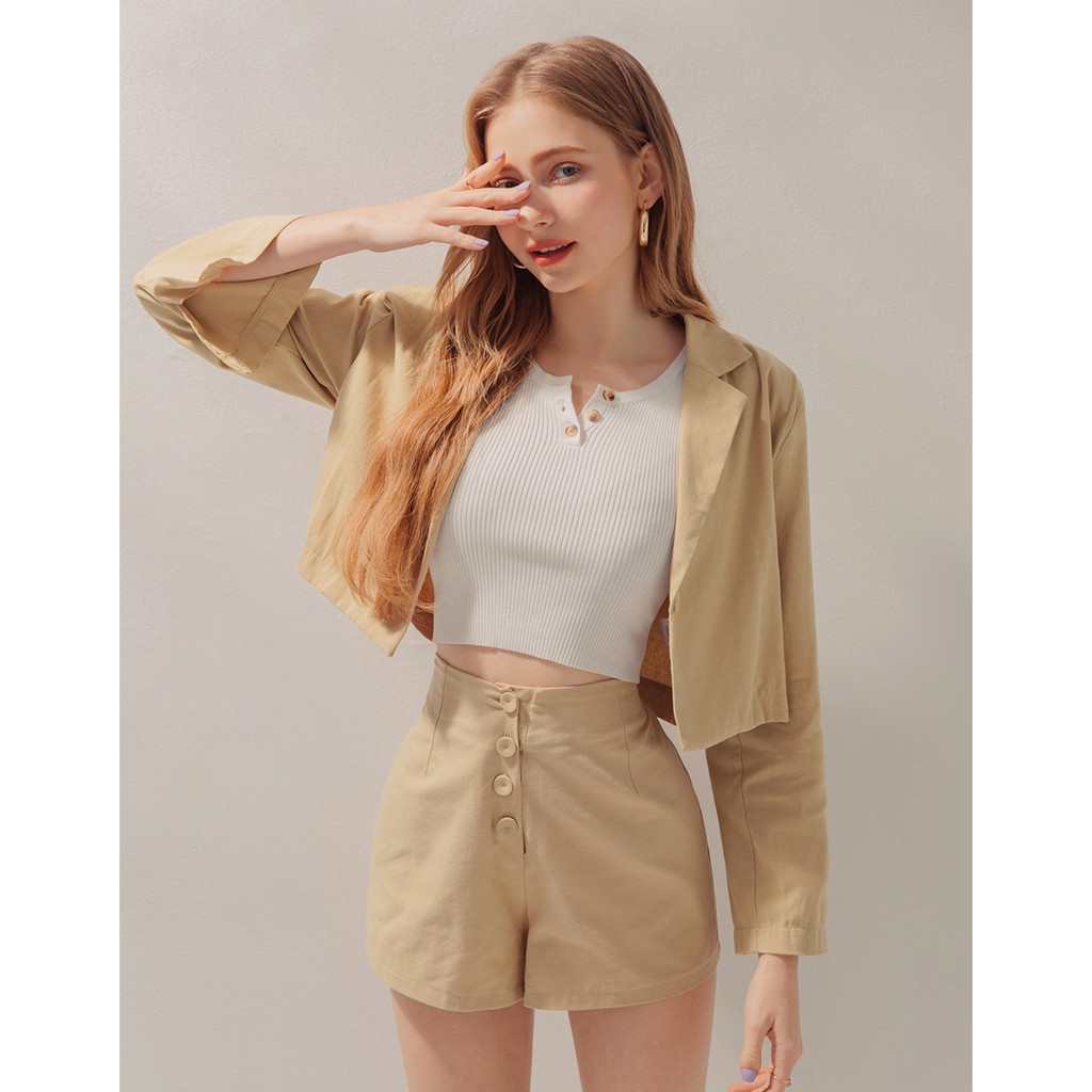 [Mã FAMALLT5 giảm 15% đơn 150k] Áo blazer dáng ngắn một nút nữ Air Space 2110126002 | BigBuy360 - bigbuy360.vn
