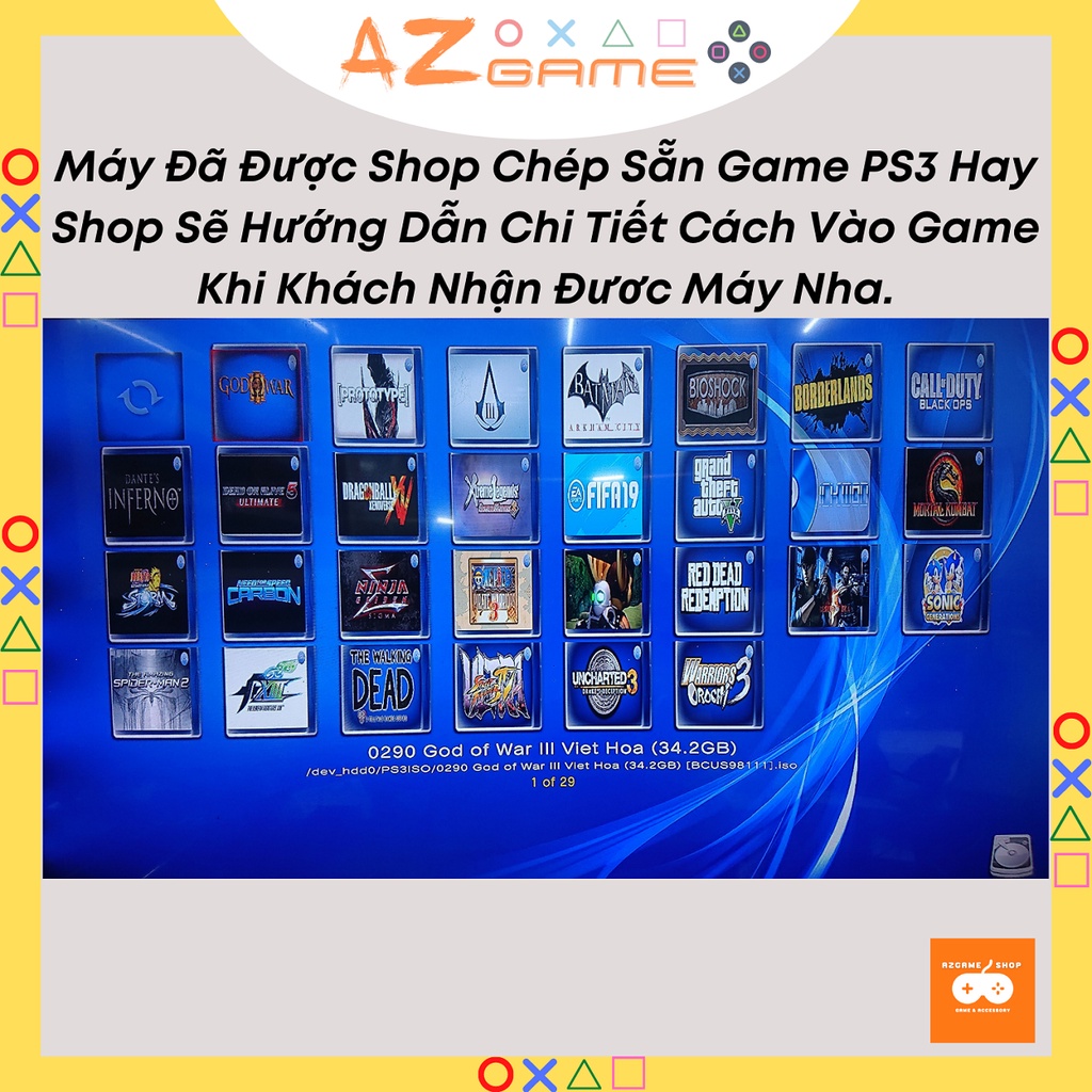 Máy Ps3 Slim Cop Game Full Ổ Cứng 500GB List Game Hơn 3000