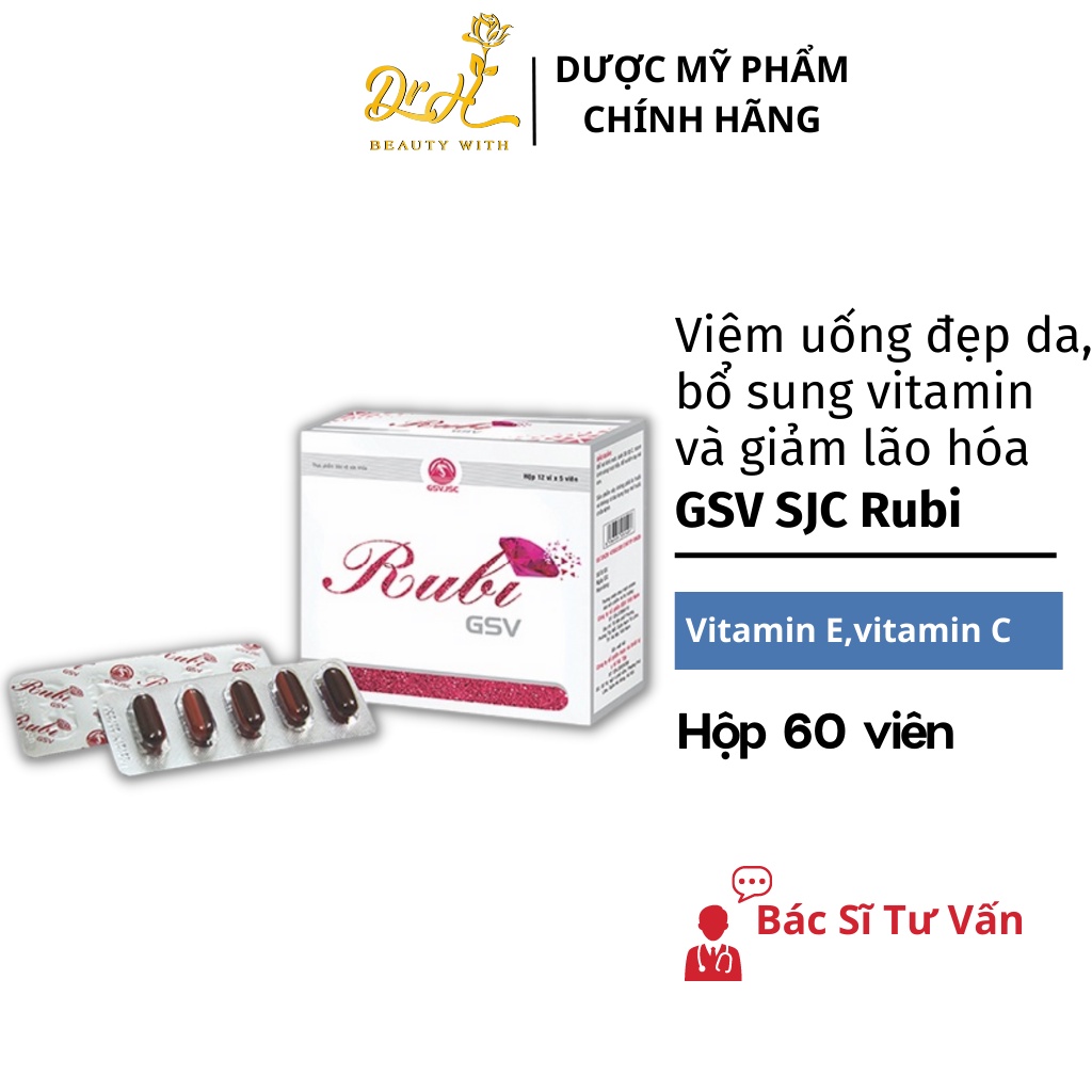 Viên uống trắng da Rubi GSV 30g, bổ sung vitamin và dưỡng chất cho da - Dr Hoàng Hường