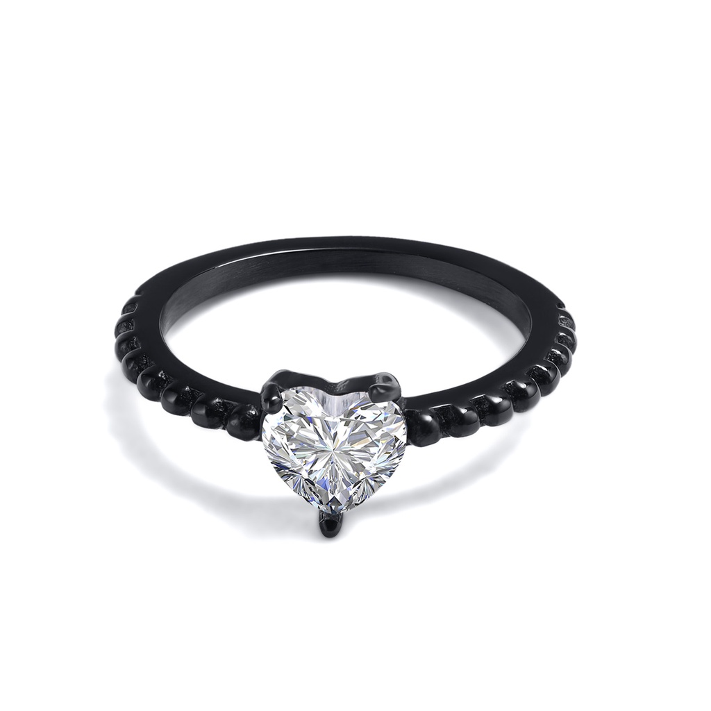 Vnox Nhẫn Cưới Đính Đá Kim Cương Hình Trái Tim Dành Cho Nữ