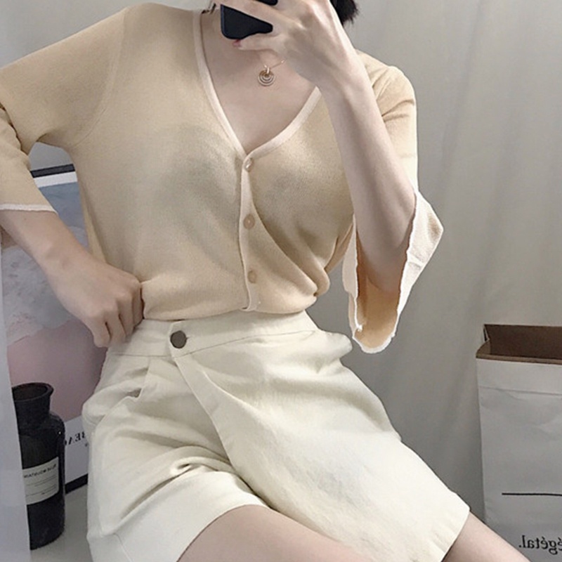 Chân Váy Chữ A Lưng Cao Màu Trơn Thời Trang Cho Nữ