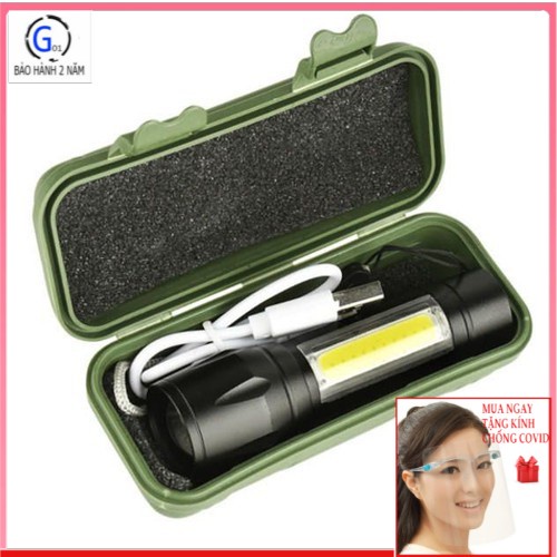 Đèn pin Police siêu sáng T6 không sạc sài pin dòng siêu bền siêu tiện lợi 3 chế độ sáng