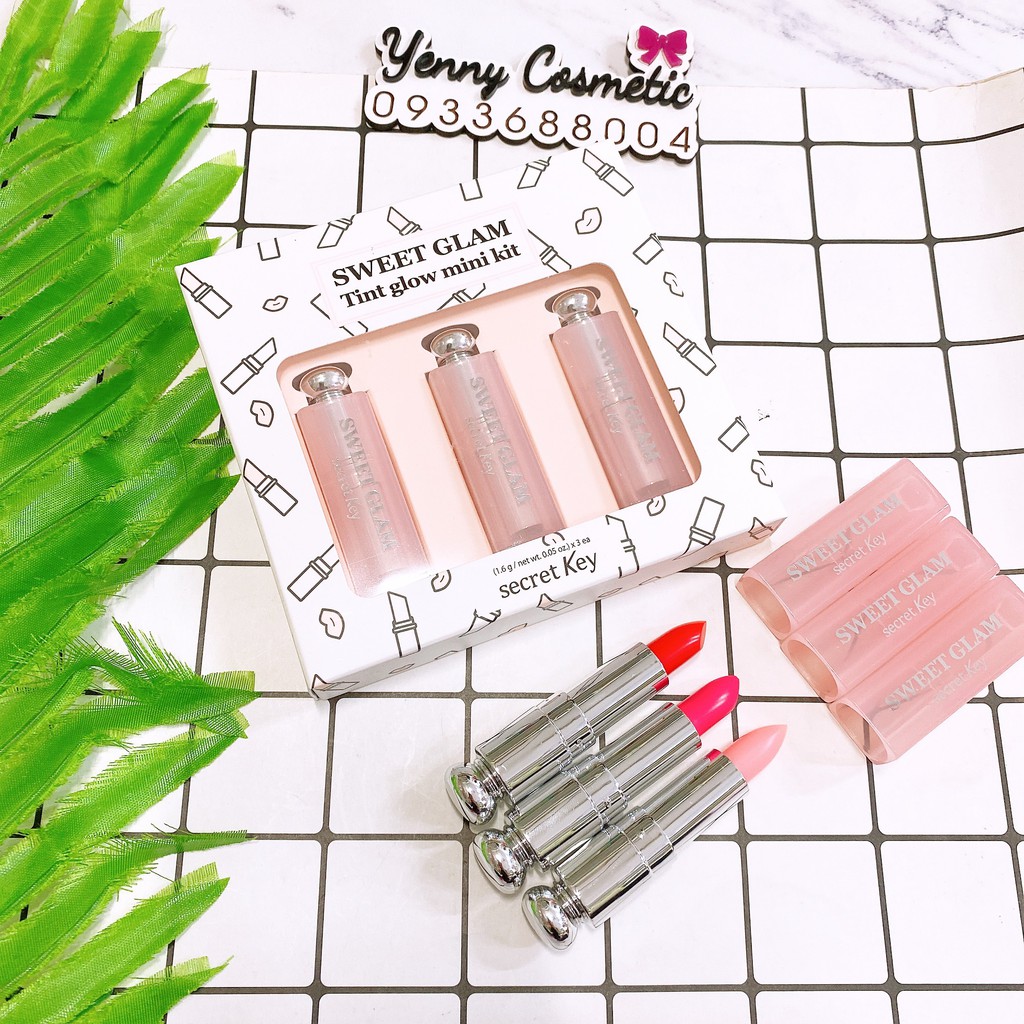 Set 3 Cây Son Dưỡng Secret Key Sweet Glam Tint