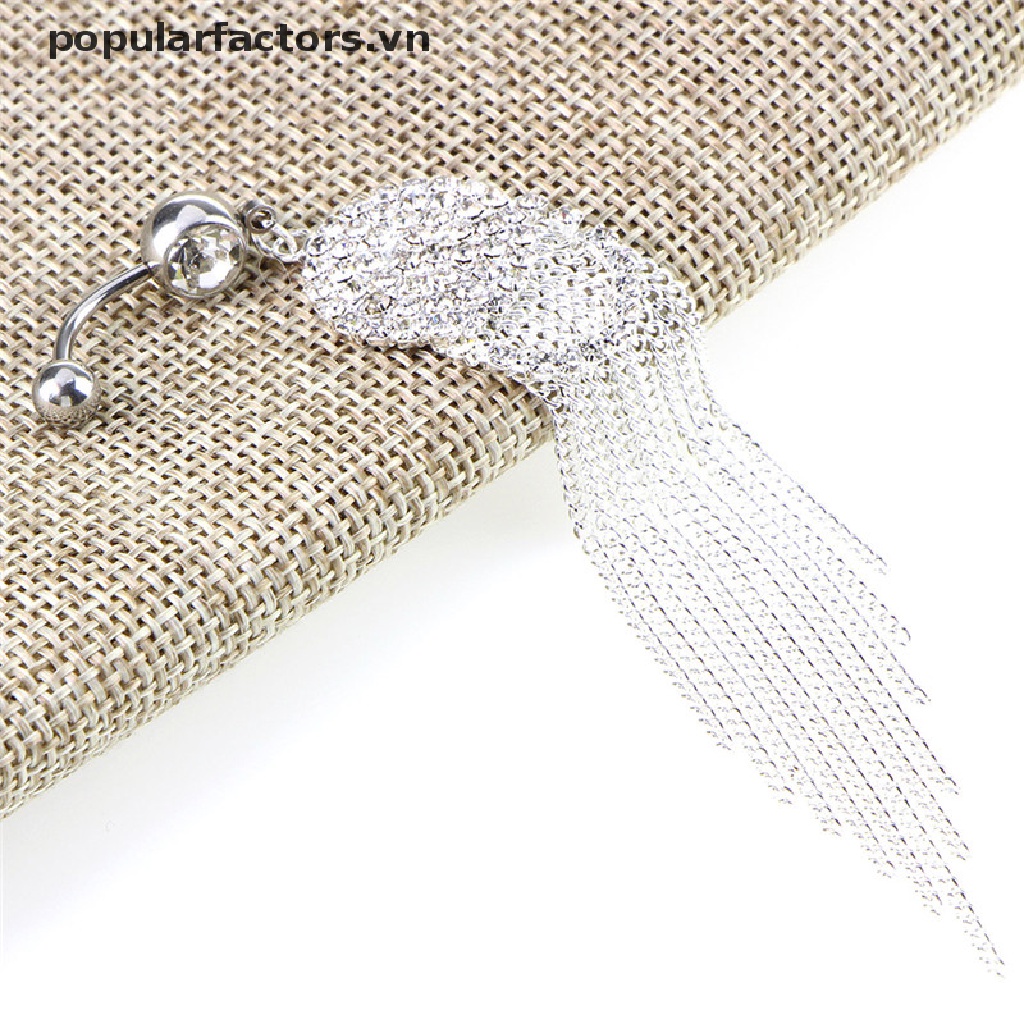 Khuyên Rốn Dạng Tua Rua Đính Đá Pha Lê Cá Tính