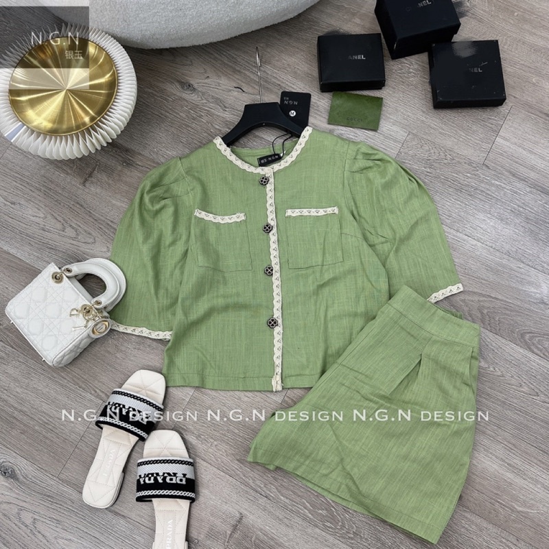 Bộ line cúc hoa viền ren