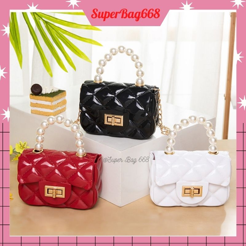 Túi Silicon Nhựa Quai Ngọc ❤️FREESHIP❤️Túi Đeo Chéo Nữ Nhỏ Xinh SBP177