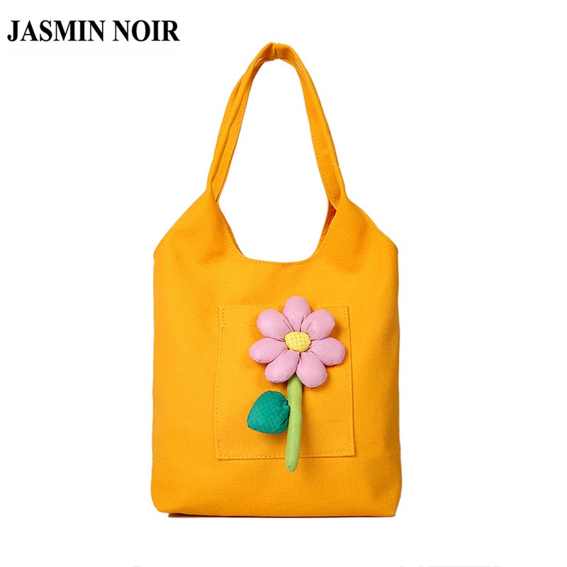 Túi xách JASMIN NOIR vải canvas họa tiết hoa thời trang cho nữ