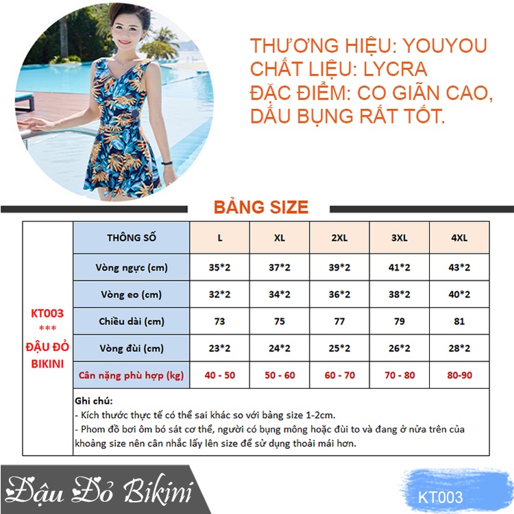 Đồ bơi trung niên dáng trẻ trung, đồ bơi đẹp cho các mẹ các bà, nội địa Quảng Châu chất dày đẹp mịn mát, dễ mặc | KT003