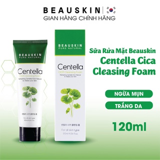 Sữa Rửa Mặt Tạo Bọt BEAUSKIN Centella Cica Cleasing Foam 120ml Sạch Sâu, Mềm Mịn - Hàng chính hãng