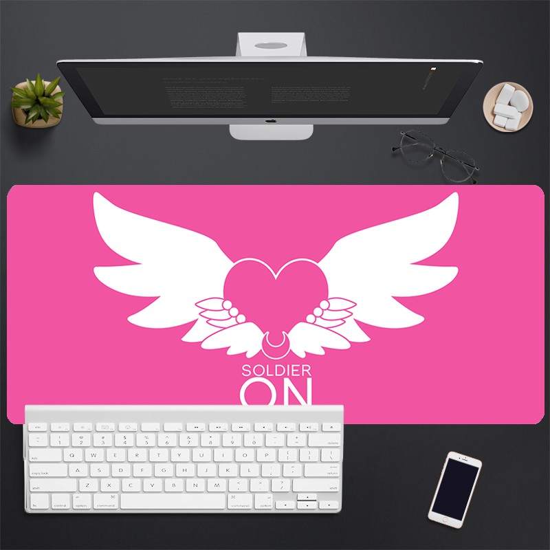 Sailor moon Tấm Lót Chuột Và Bàn Phím Máy Tính Dày Dặn Màu Hồng Họa Tiết Hoạt Hình Thủy Thủ Mặt Trăng