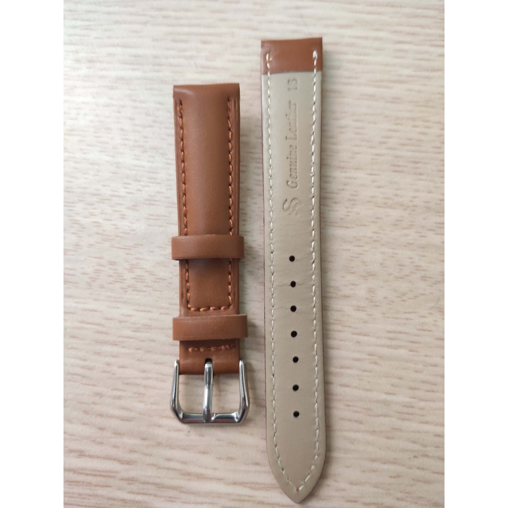 [Mã WTCHFEB giảm 20K ] Dây da đồng hồ Genuine Leather đủ size case 28mm, 32mm, 36mm, 42mm