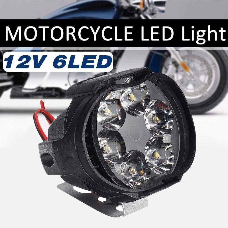 Set 2 Đèn Pha 6 Bóng LED Chống Thấm Nước Dành Cho Xe Mô Tô / Ô Tô