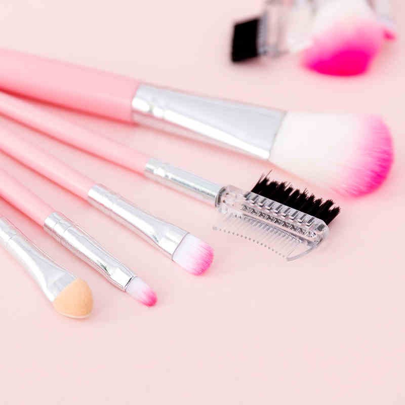 Cọ trang điểm cho người mới bắt đầu, bộ cọ makeup 5 món màu hồng MINIGIRL D10