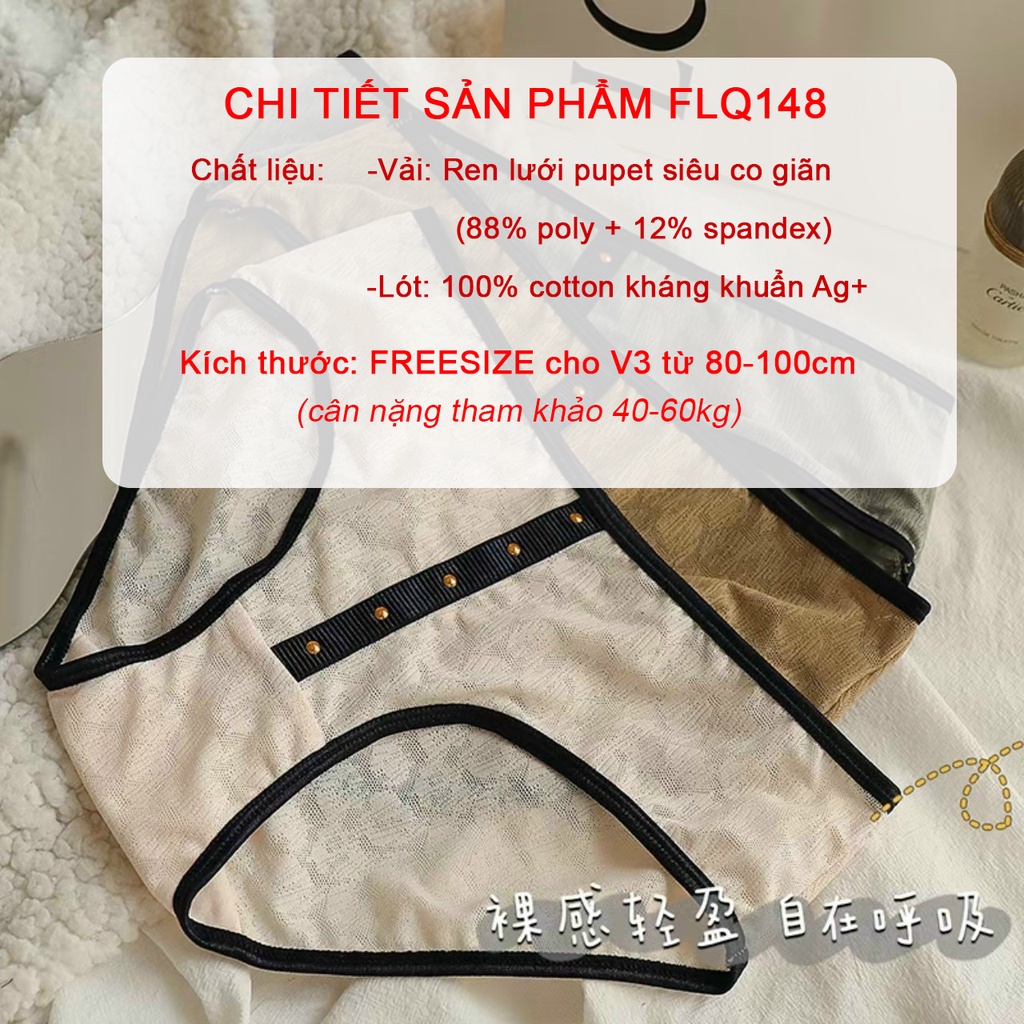 Quần lót nữ ren PUPET thiết kế độc đáo viền đen cá tính Havana FLQ148