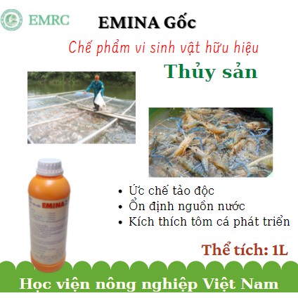 Chế phẩm EM gốc EMINA cho trồng trọt, chăn nuôi, thủy sản chai 1lít- Học viện Nông nghiệp Việt Nam