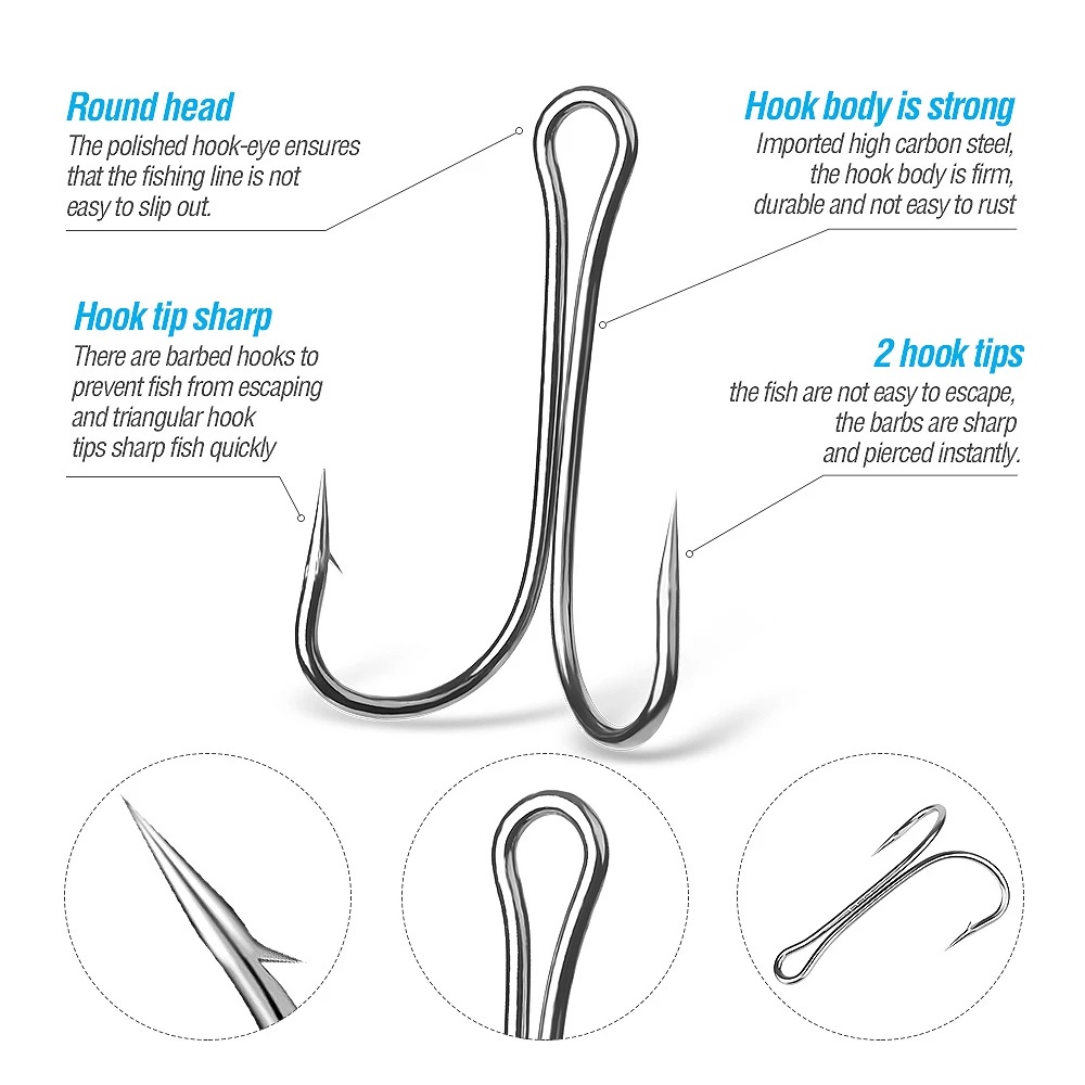 Set 10 Móc Câu Cá Bằng Thép Carbon Mềm Chuyên Dụng