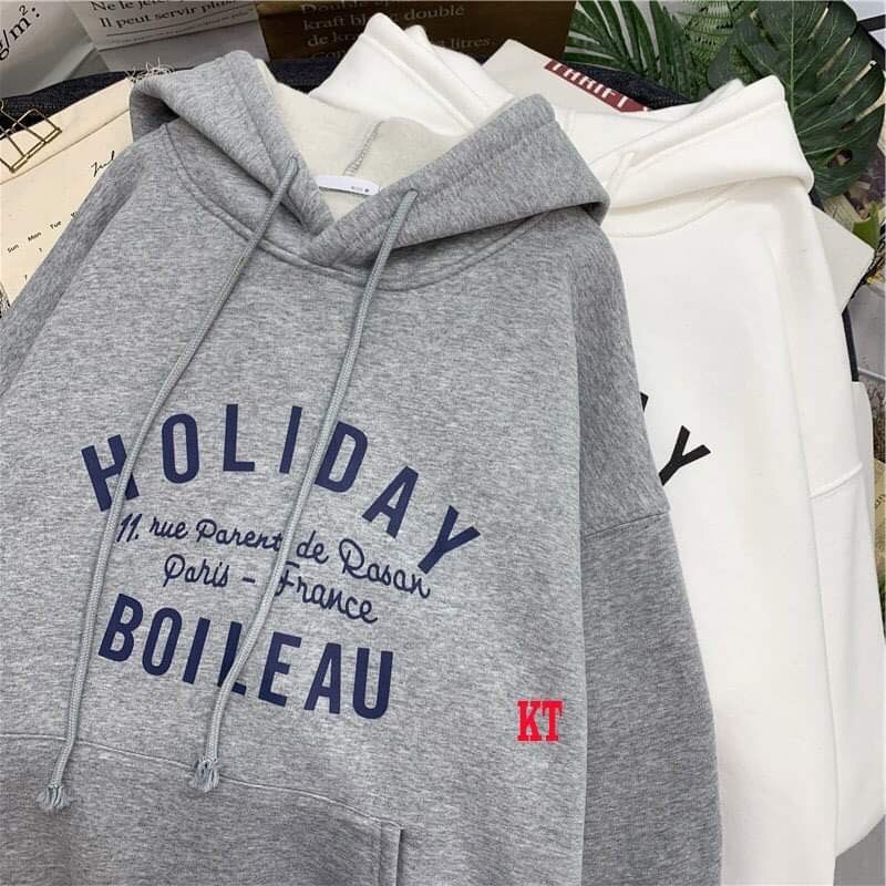 áo hoddie nỉ bông holiday, áo hoodie nỉ to rộng