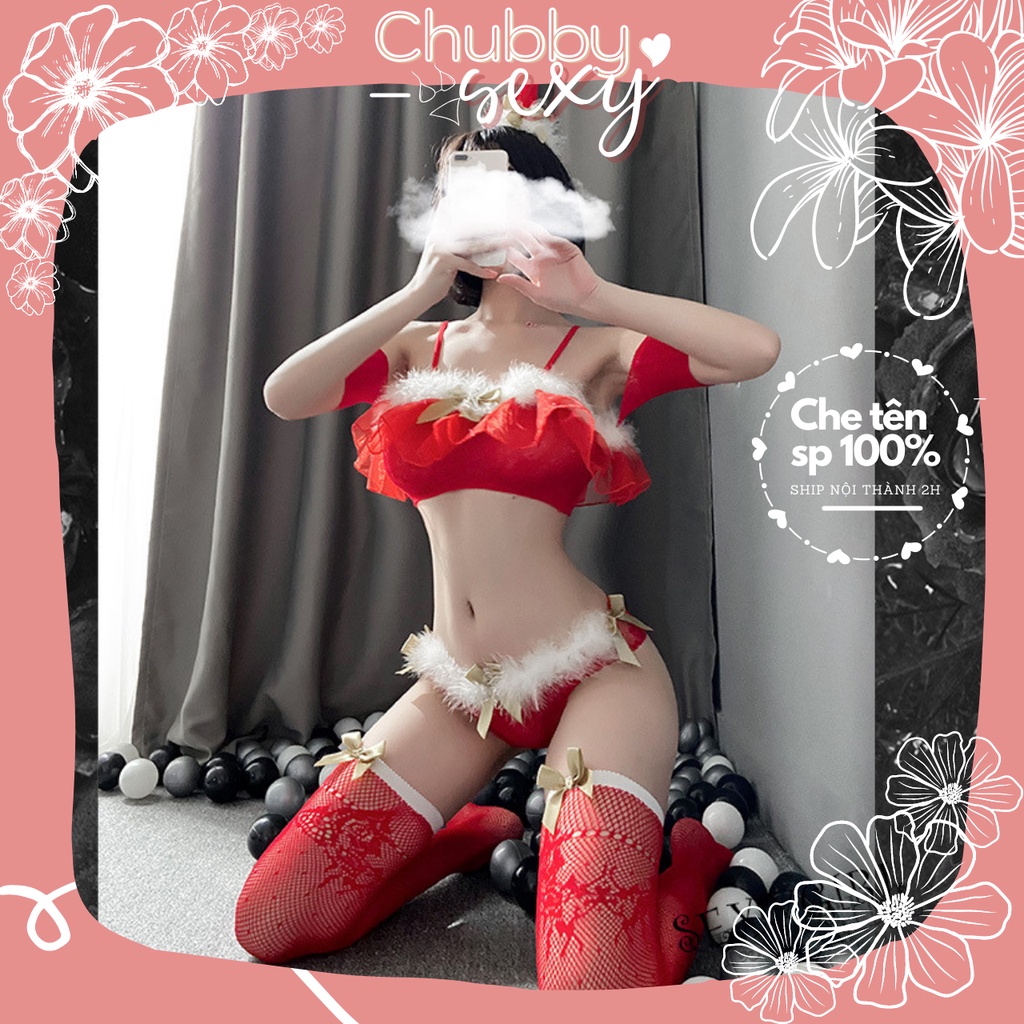 Cosplay Noel Giáng Sinh sexy siêu gợi cảm ,  hóa công chúa đêm Noel ,  bodysuit đầy đủ phụ kiện  - BDS19 - Chubby.sexy | BigBuy360 - bigbuy360.vn