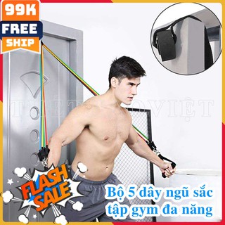 Dây Kéo Đàn Hồi Ngũ Sắc Tập Thể Dục, tập Gym Tại Nhà Tập Toàn Thân Nâng Cao Sức Khỏe