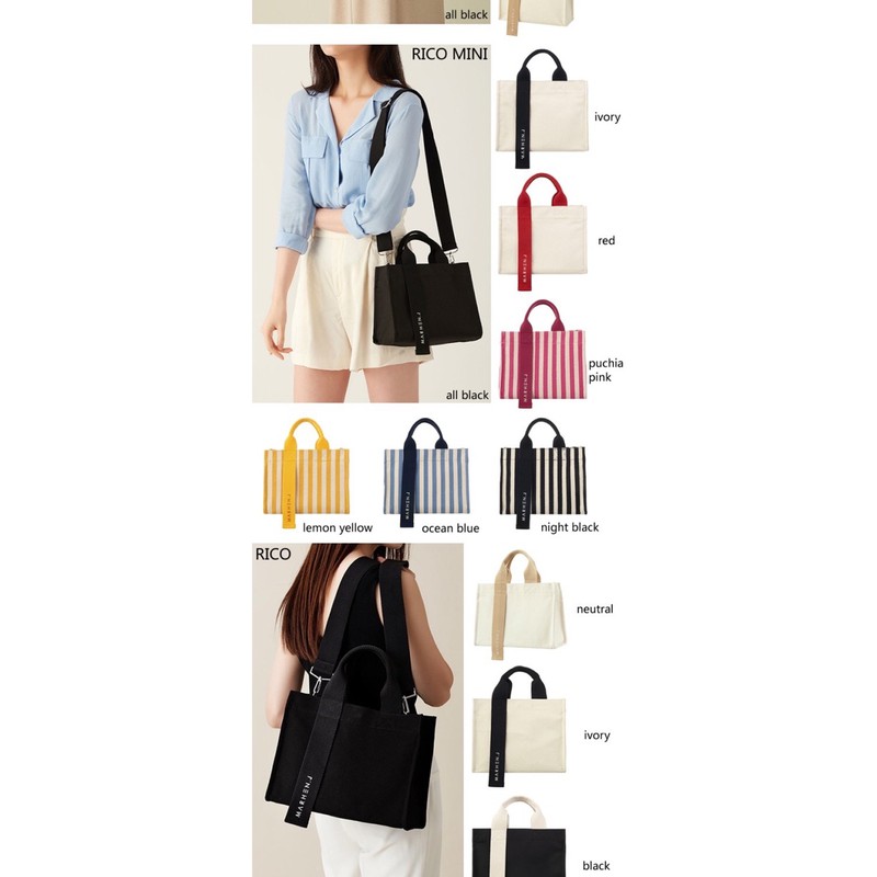 Marhen Túi vải sọc canvas RICO phong cách hàn quốc | BigBuy360 - bigbuy360.vn