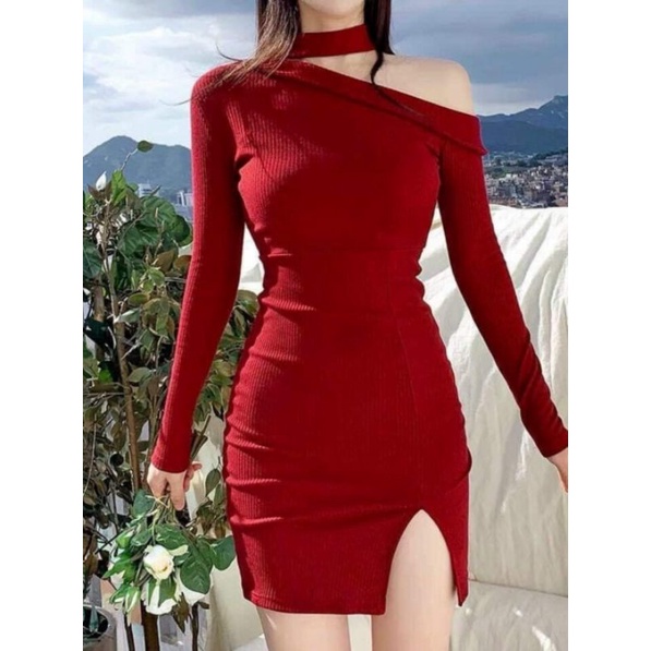 ❤️ĐẦM BODY ĐỎ LỆCH VAI