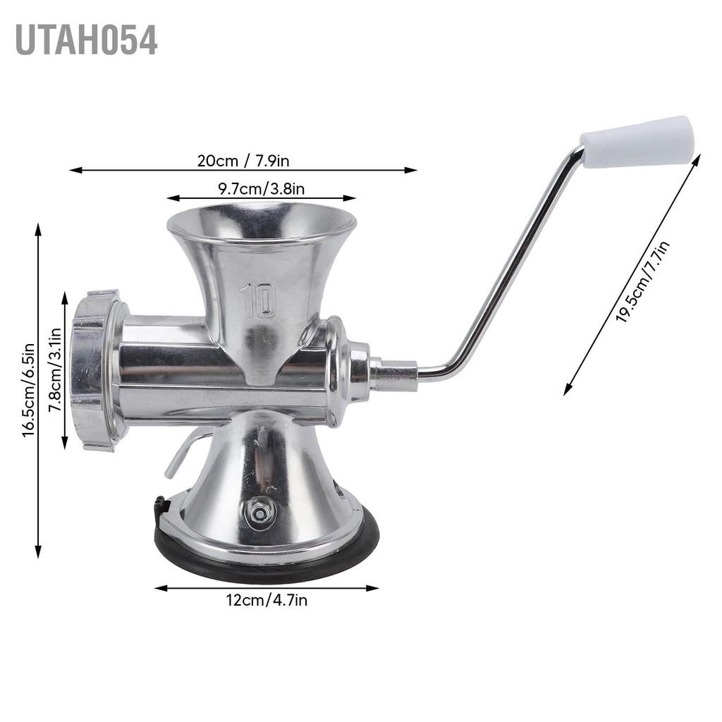 Utah054 Máy xay thịt bằng tay bạc Loại cốc hút hợp kim nhôm chiết rót xúc xích cho nhà bếp