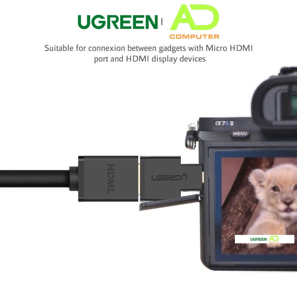 Đầu chuyển đổi micro HDMI male to hdmi female - UGREEN 20106 - (màu đen)
