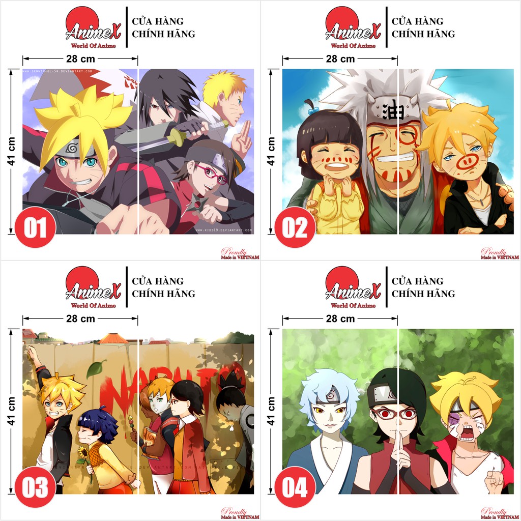 Combo 2 Tấm Poster Áp Phích Anime Boruto - Naruto Next Generations - Poster Decal Trang Trí Nhà Cửa By AnimeX