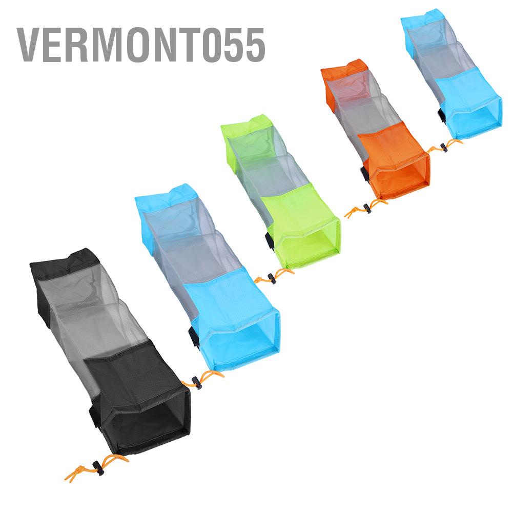 Vermont055 Portable Storage Foldable Washing Clothes Laundry Basket Bag Mesh Net Drawstring