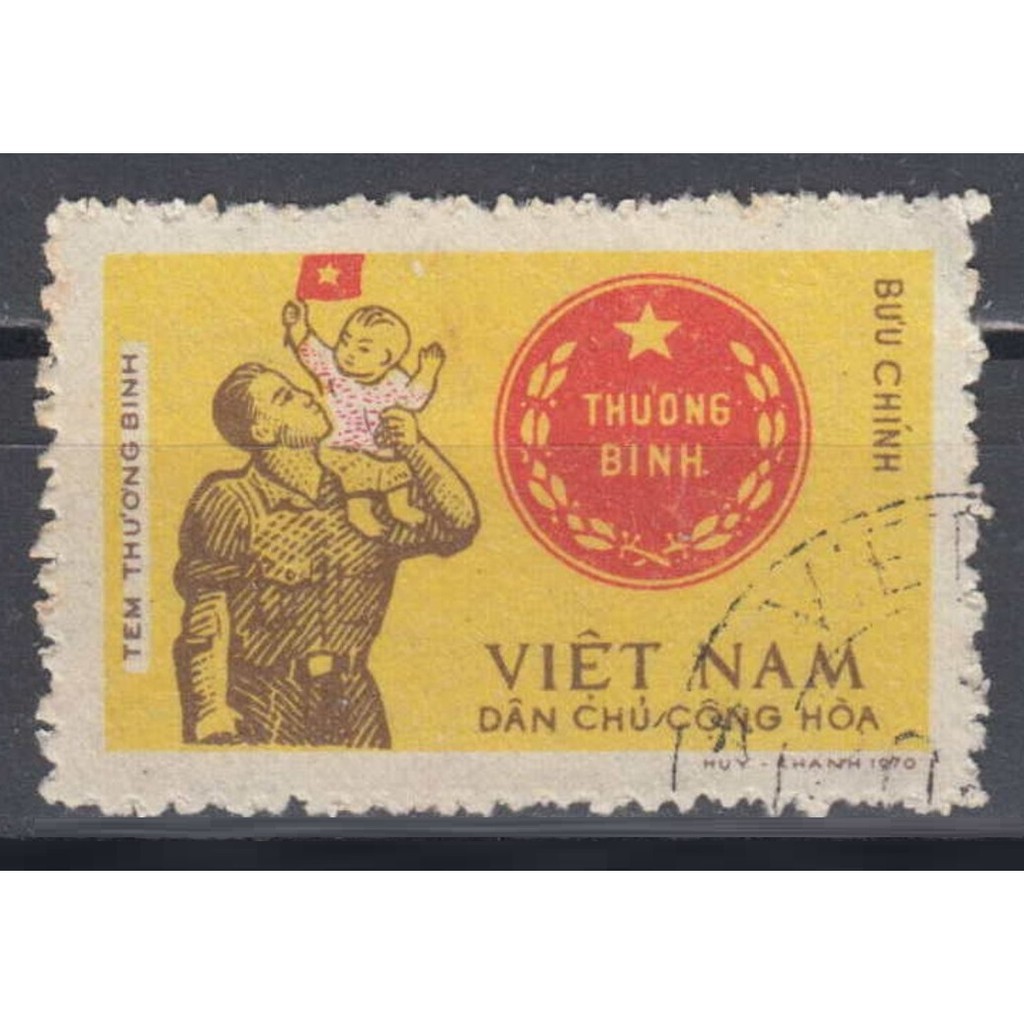 Tem sưu tập MS 251 Tem CTO Việt Nam Tem thương binh 1971