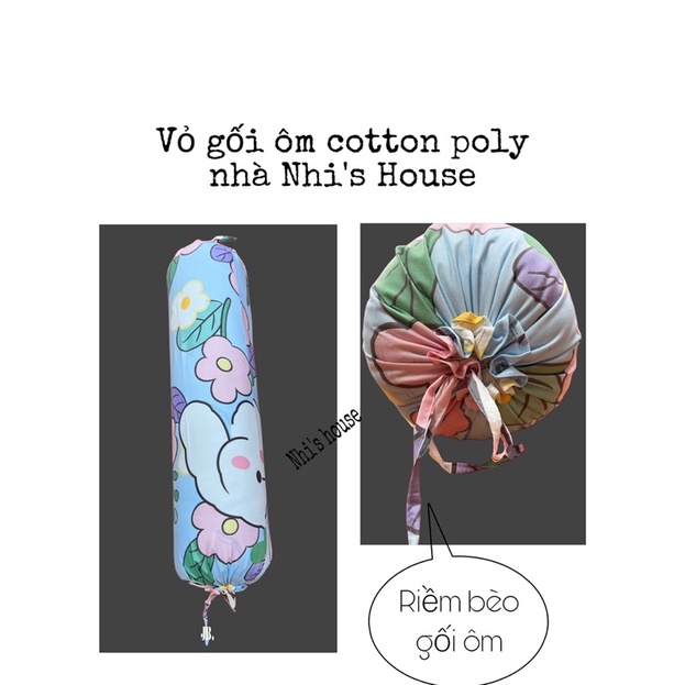 Vỏ gối ôm theo bộ ga gối Poly kích thước 35x100