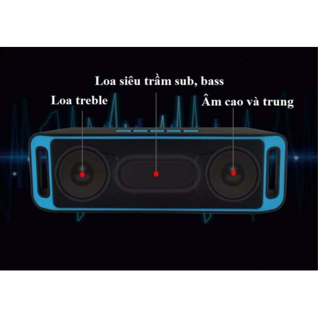 ( Miễn phí vận chuyển HN &amp; HCM) Loa di động Bluetooth SC208 âm thanh cực chất -dc1816