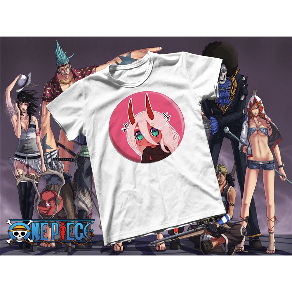Áo thun Cotton Unisex - Nhân vật Zero Two - Chibi - Zero Two ác ma ngây ngô