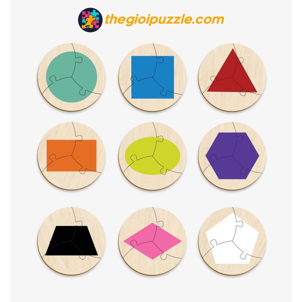 Bộ xếp hình puzzle bằng gỗ đồ chơi sắc màu montessori phát triển trí tuệ KID009