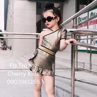 Thiết kế bé gái set áo váy rời hình thật