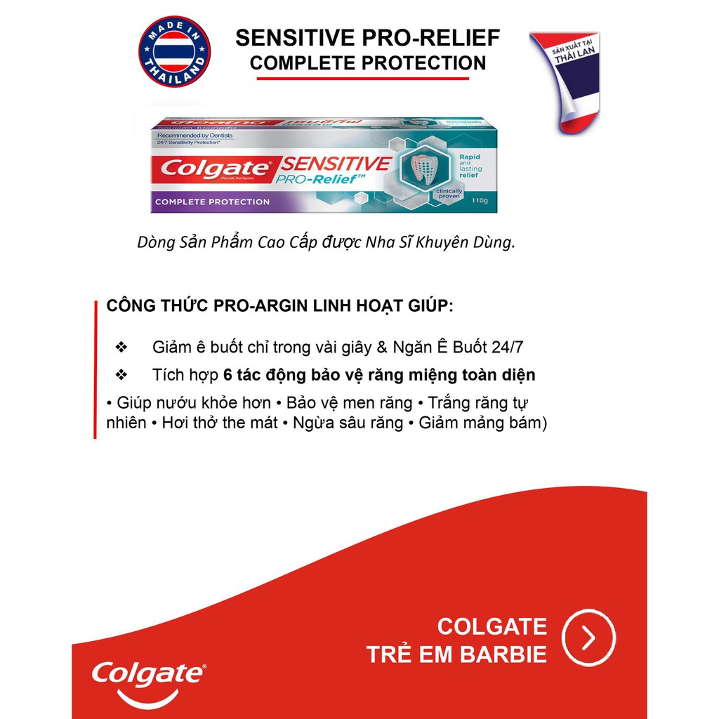Kem đánh răng Colgate Sensitive ngăn ê buốt và bảo vệ toàn diện tuýp 110g