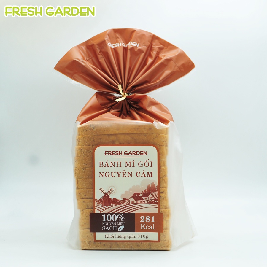 Bánh Sandwich Tươi - Bánh Mì Gối FRESH GARDEN Nguyên Liệu Bơ Sữa Thơm Ngon Túi 310g