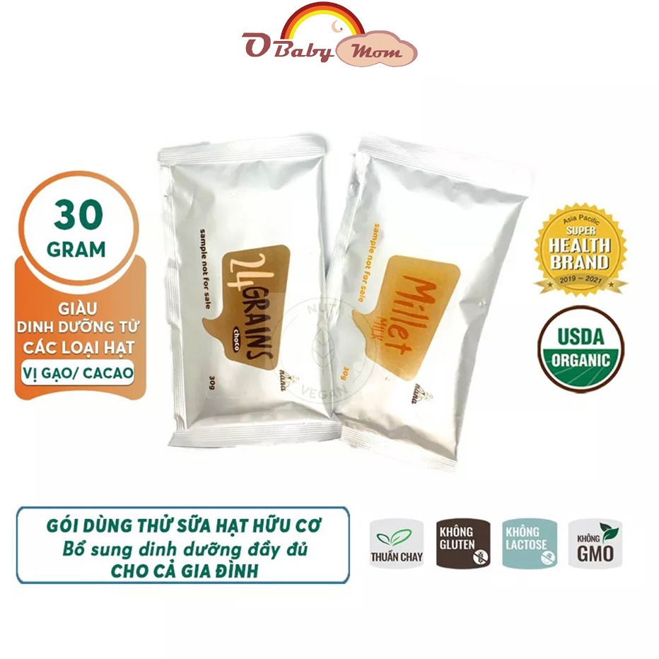 Sữa Hạt Nảy Mầm Millet và 24Grains gói dùng thử30g-Sữa giành cho mẹ bầu và sau sinh, người cao tuổi, những người ăn chay