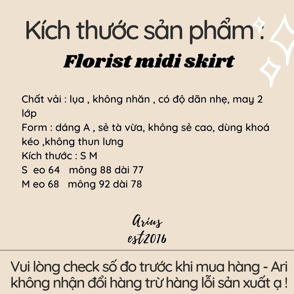 ariustees- Chân váy Florist midi skirt | BigBuy360 - bigbuy360.vn