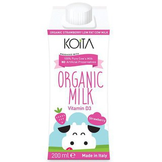 Sữa Bò Hữu Cơ 200ml KoiTa (3 vị dâu, socola, nguyên kem)
