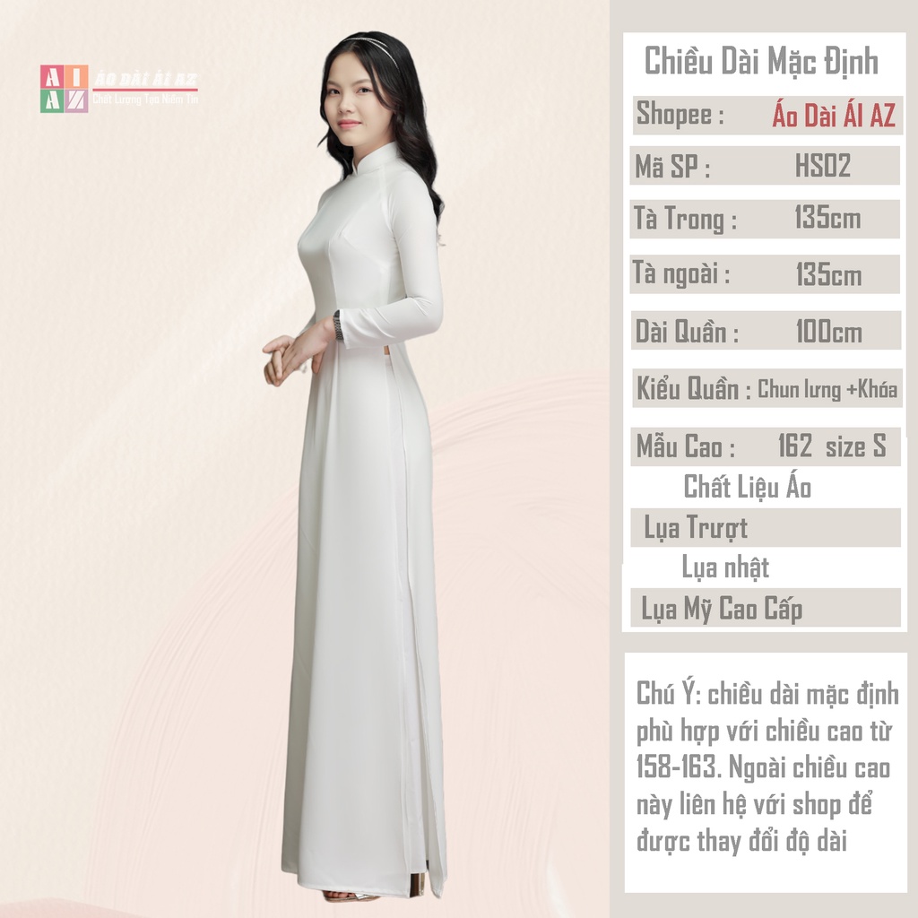 Áo Dài Trắng Học Sinh 4 Tà  HS02