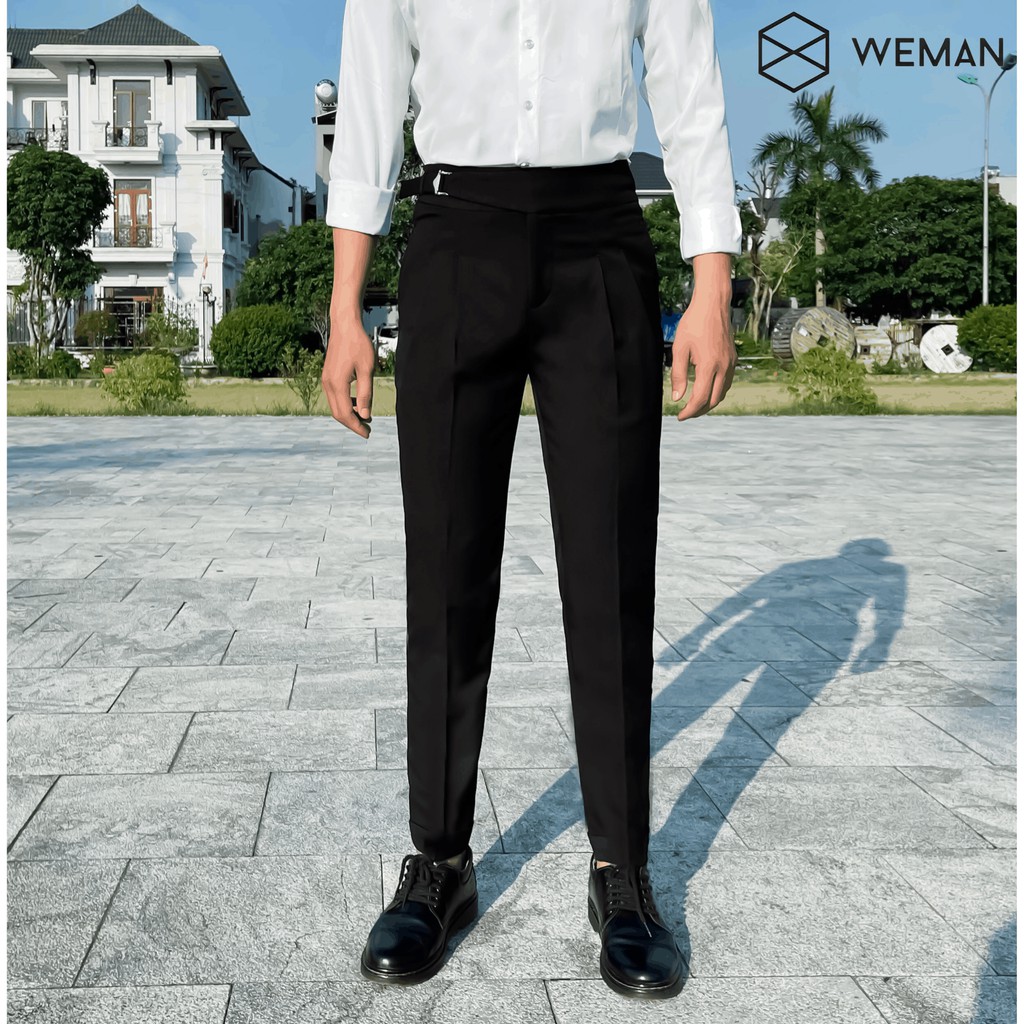 Quần Tây Nam Lưng Cao Sidetab, Thiết kế Cạp Cao Phom Dáng Slim Fit Hàn Quốc Signature Thời Trang WEMAN - WM01