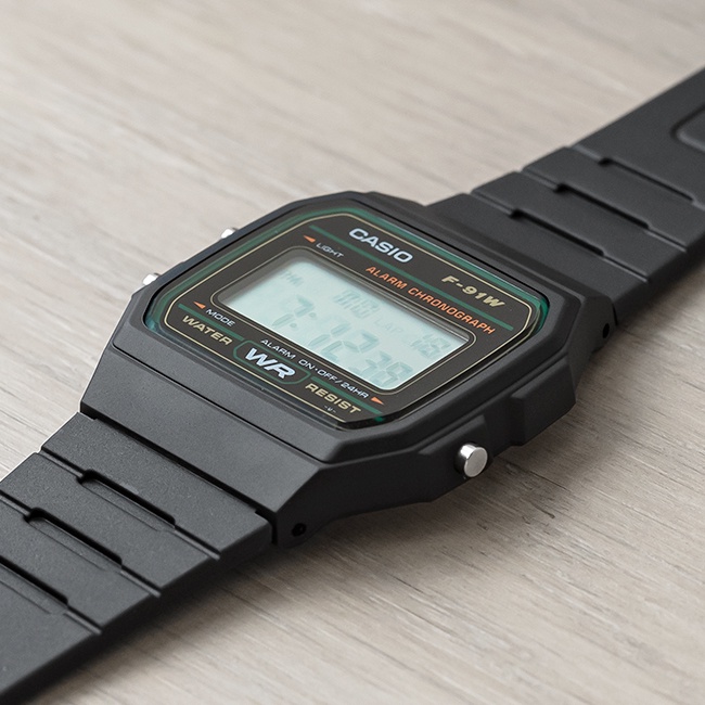 Đồng hồ nam dây nhựa Casio chính hãng Anh Khuê F-91W-3DG (35mm)
