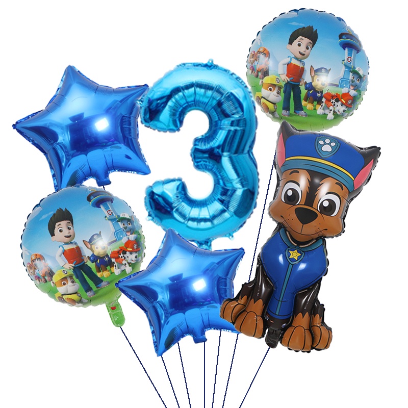 MARSHALL Bong Bóng Nhôm Hình Chú Chó Cứu Hộ Trong Phim Paw patrol Trang Trí Tiệc Sinh Nhật Cho Bé