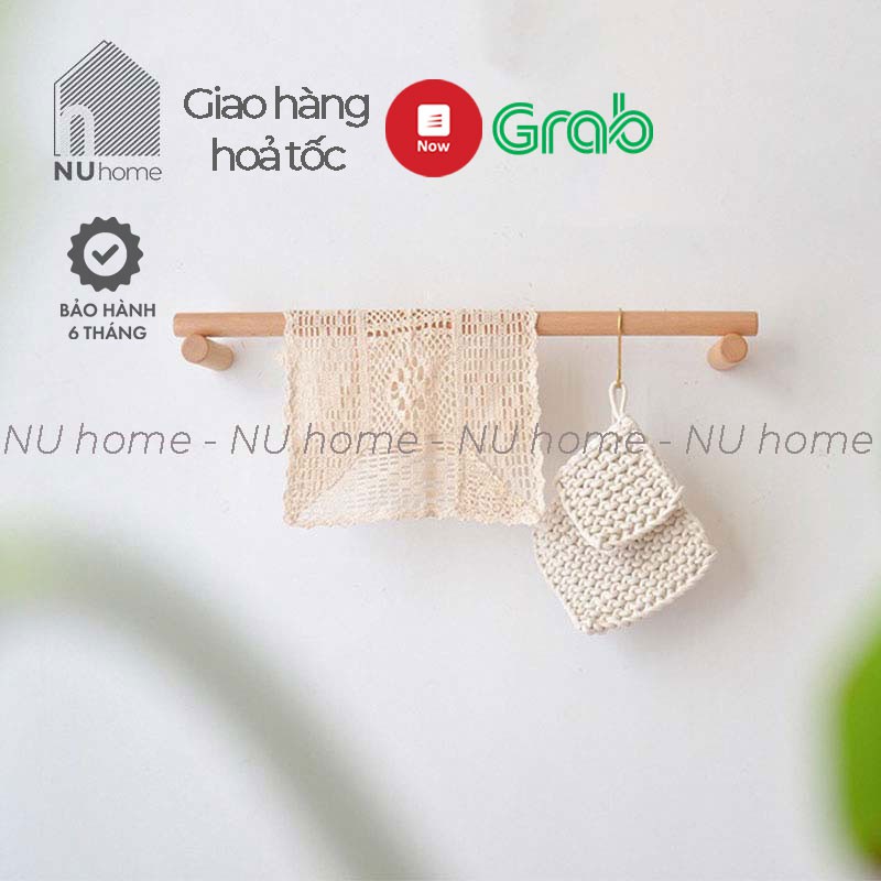 nuhome.vn | Thanh gỗ treo đồ, khăn Jii 🎏FREESHIP🎏 giá treo khăn đơn giản thiết phong cách hàn quốc dùng nhiều vị trí